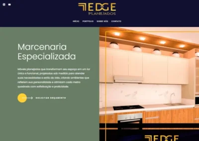 Print da página início do site Edge Móveis Planejados